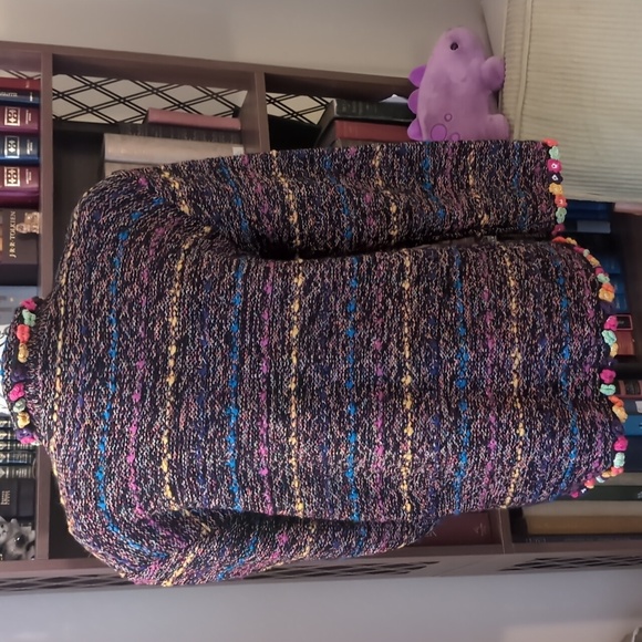 Colourful Knit button Up With Flower Details M-L - Picture 6 of 7